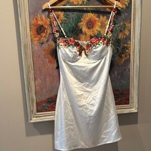 Princess Polly White Chemise with Floral Accents